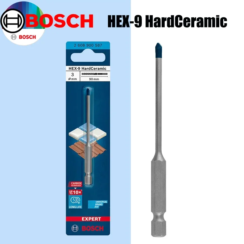 Drill Bit Set - Brocas de Cerâmica Dura BOSCH Hex-9