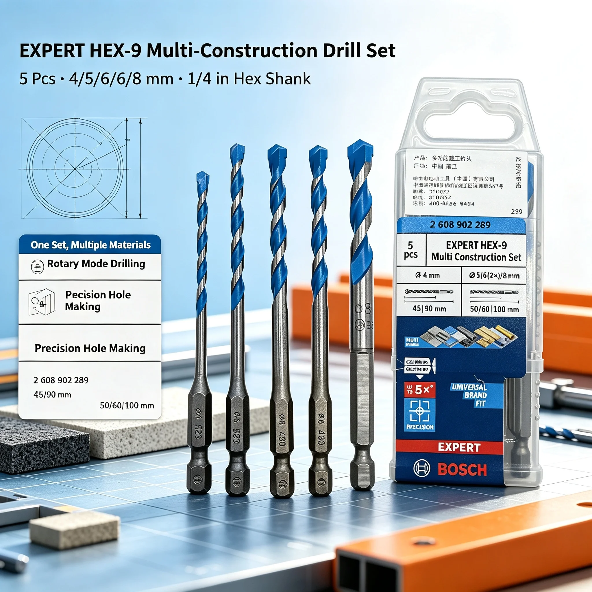 BOSCH 2608902289 EXPERT HEX-9  - Drill Bit Set avaliação e preço